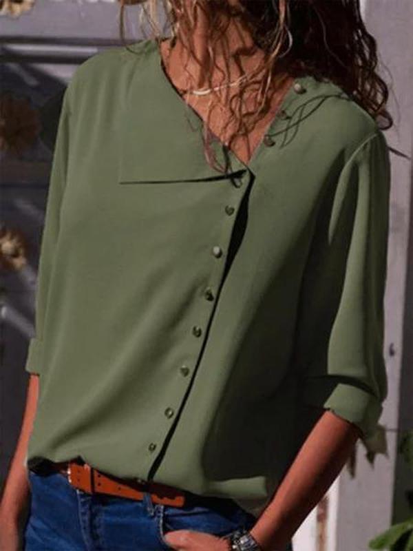 Chic Surplice Plain Green Top